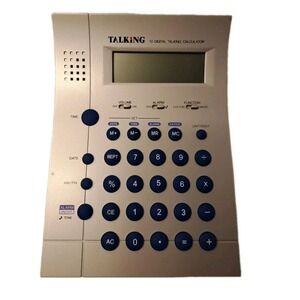 Vintage 10 Digit Talking Calculator Alarm Clock Music Box Visual Impairment NIB!